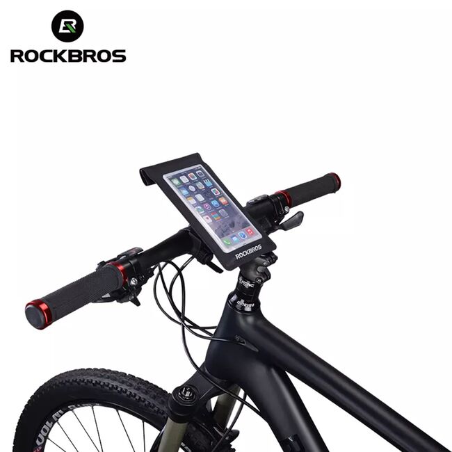 Husa telefon 6" pentru bicicleta RockBros, negru, AS-009BK