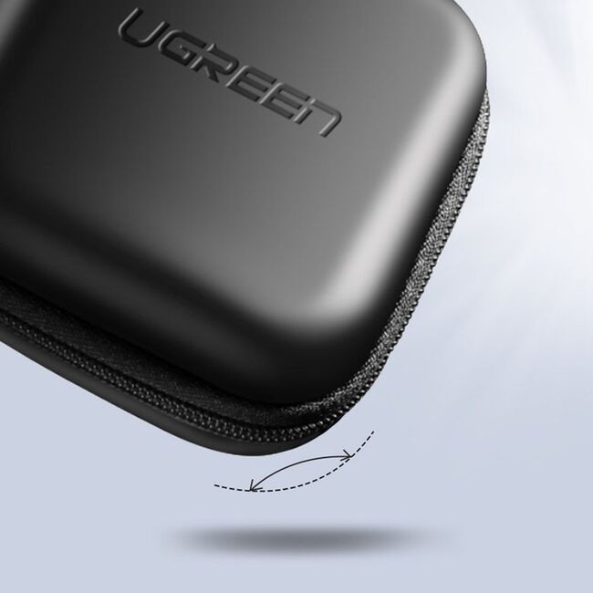 Husa pentru casti Ugreen, geanta Earbuds universala 8cm x 8cm, negru, 40816