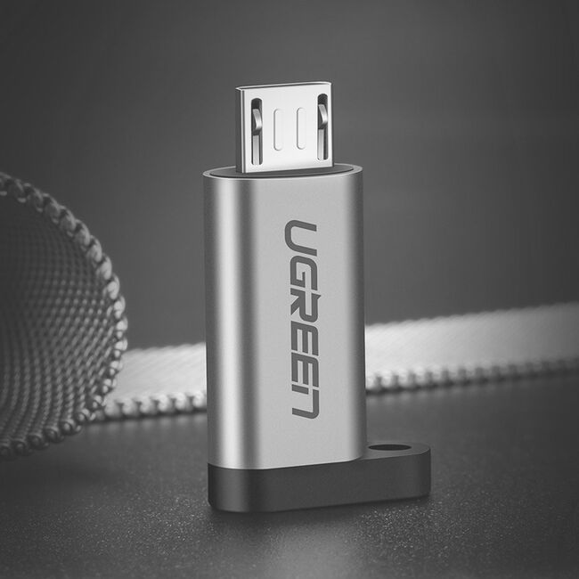 Adaptor Type-C la Micro-USB Ugreen, 480Mbps, gri, 50590