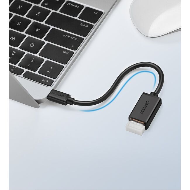Adaptor cu cablu Ugreen, USB la USB Type-C 3.0 OTG, 5Gbps, negru 30701