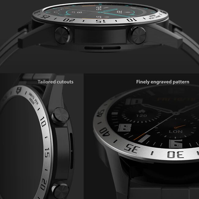Rama Huawei Watch GT 2 46mm Ringke Bezel Styling, Stainless Silver