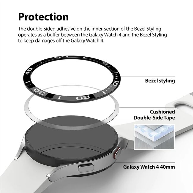 Rama Samsung Galaxy Watch5 40mm Ringke Bezel Styling, Stainless Silver