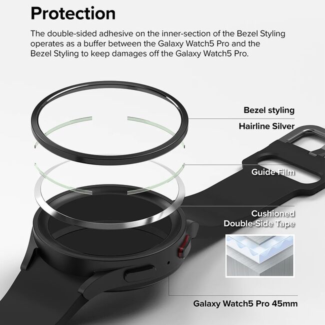 Rama Samsung Galaxy Watch5 Pro Ringke Bezel Styling, Stainless Black