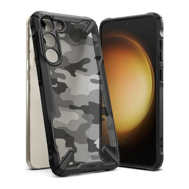 Husa Samsung Galaxy S23+ Plus Ringke Fusion X Design, camo black