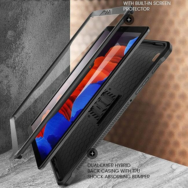 Husa Samsung Galaxy Tab A7 Lite Supcase Unicorn Beetle Pro, negru