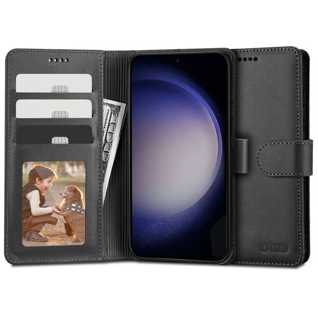 Husa pentru Samsung Galaxy S23 Wallet tip carte, negru
