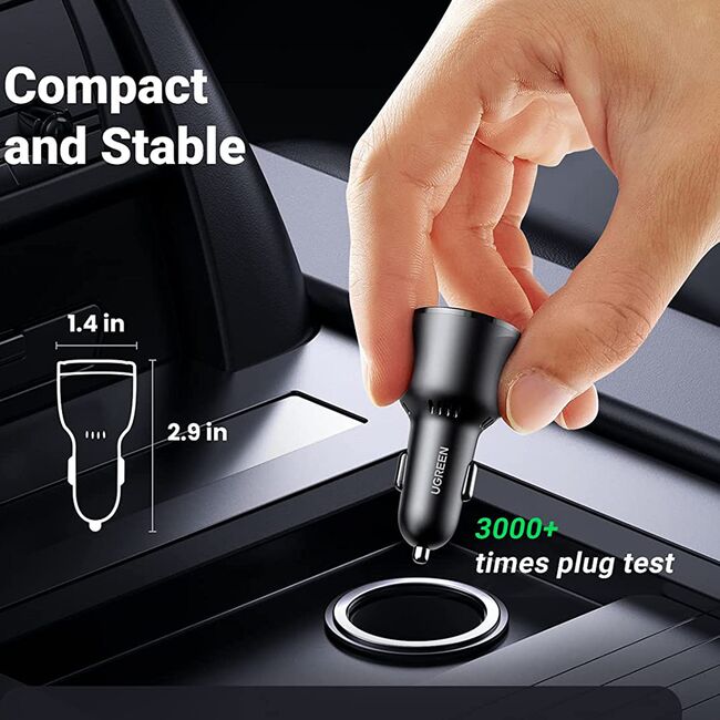 Incarcator auto Fast Charging 2xtip C, USB Ugreen, 69W, 20467