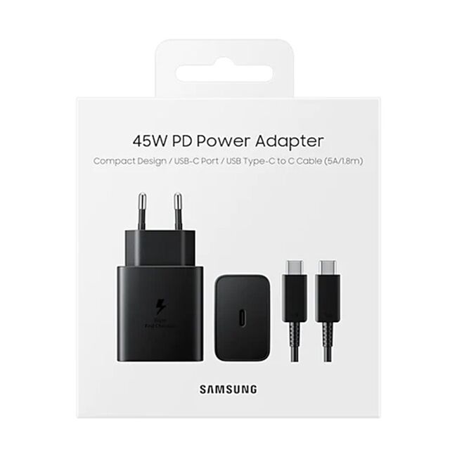 Incarcator Samsung 45W PPS + cablu USB tip C PD, negru