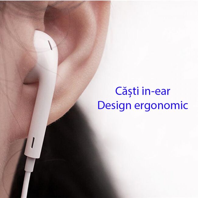 Casti in-ear, stereo (yh-09) cu microfon, jack 3.5mm, 1.2m, yesido - alb