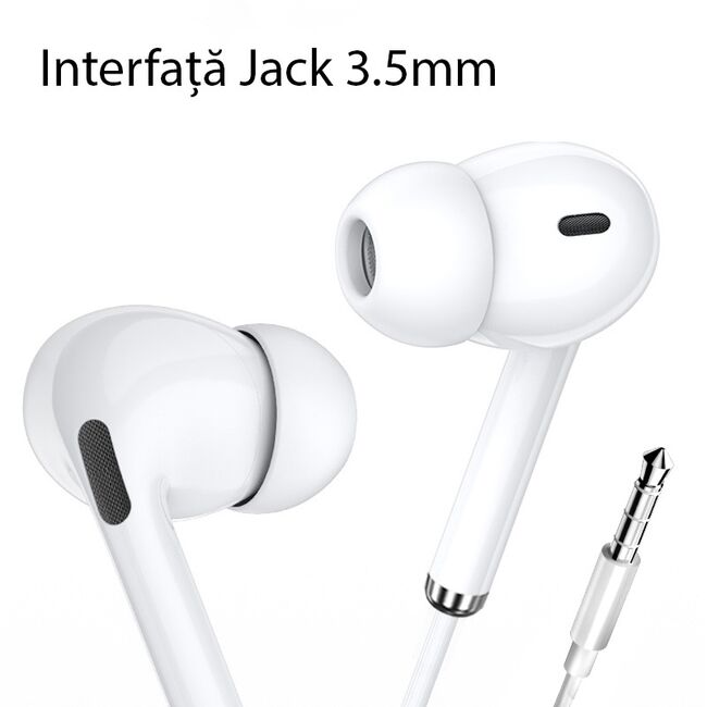 Casti in-ear, stereo (yh-33) cu microfon, jack 3.5mm, 1.2m, yesido - alb
