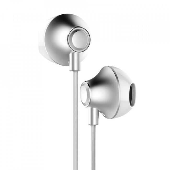 Casti in-ear encok cu microfon, jack 3.5mm, 1.2m, baseus (ngh06-0s) - argintiu