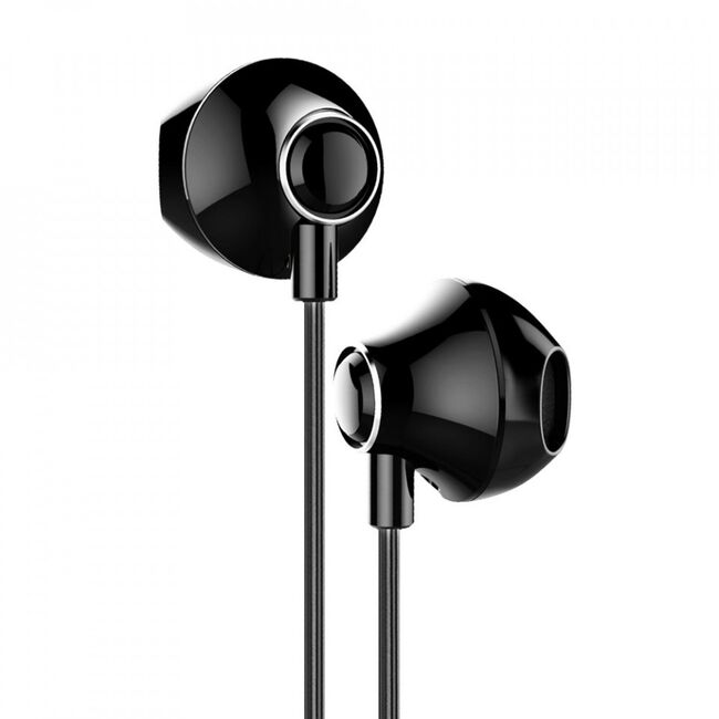 Casti in-ear enock cu microfon, jack 3.5mm, 1.2m, baseus (ngh06-01) - negru