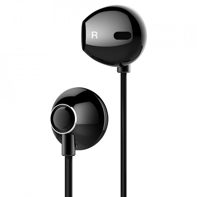 Casti in-ear enock cu microfon, jack 3.5mm, 1.2m, baseus (ngh06-01) - negru