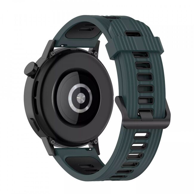 Curea smartwatch samsung galaxy watch 4, galaxy watch active 1 / 2 (40 mm / 44 mm), huawei watch gt / gt 2 / gt 3 (42 mm), techsuit w002 - dark green