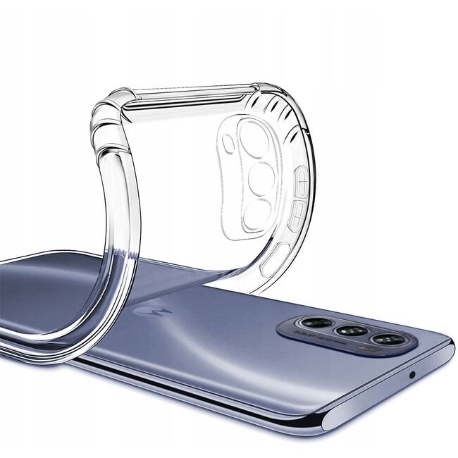 Pachet 360: Folie din sticla + Husa pentru Motorola Moto G62 Anti-Shock 1.5mm, transparent