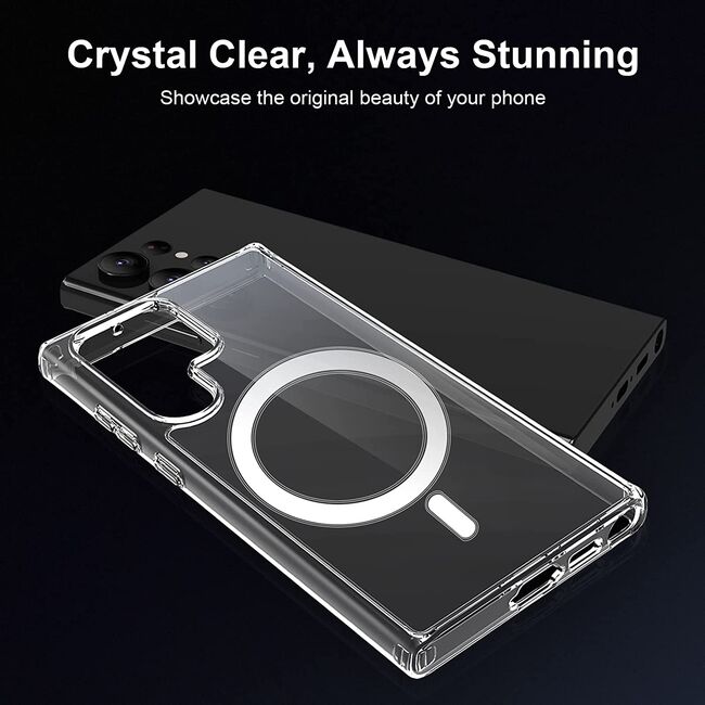 Husa pentru Samsung Galaxy S23 Ultra cu MagSafe anti-shock 1.5 mm, clear
