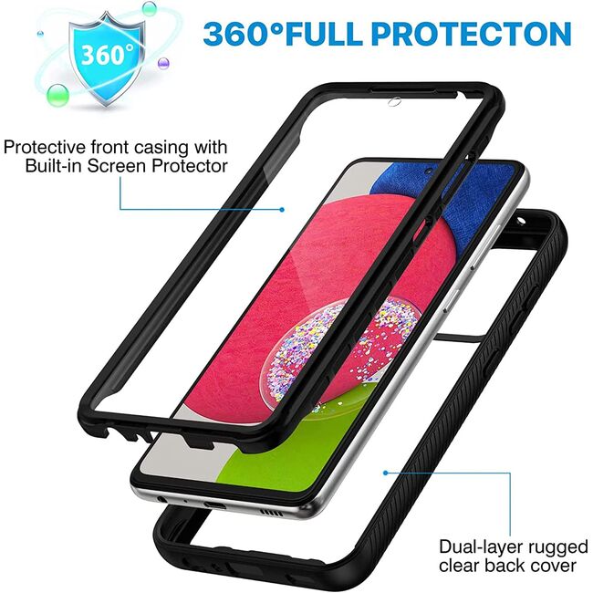 Pachet 360: Husa cu folie integrata Samsung Galaxy A54 5G Defense 360 - negru