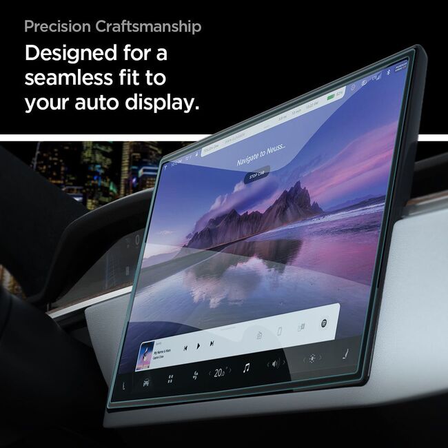 Folie Display auto Tesla Model X 2022 / S 2021 Spigen Glas.tR EZ Fit, negru