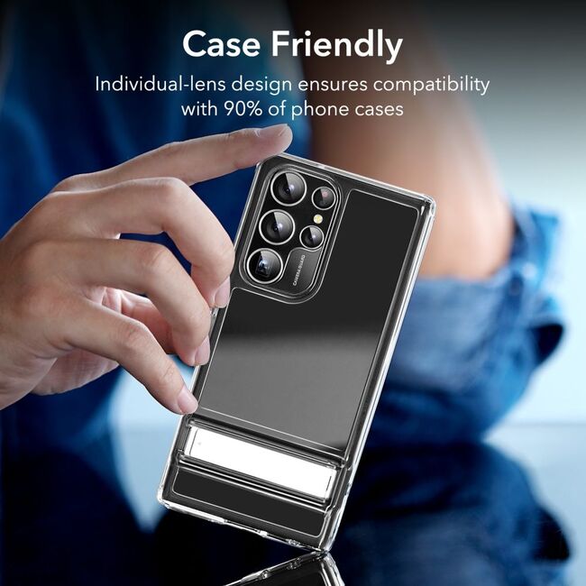 Folie sticla camera Samsung Galaxy S23 Ultra ESR Lens Protector, argintiu
