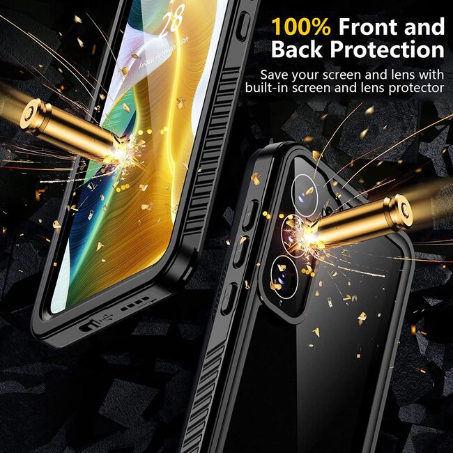 Pachet 360: Husa cu folie integrata Samsung Galaxy S23 Plus ShockProof Dust-Water Proof Full Body, negru