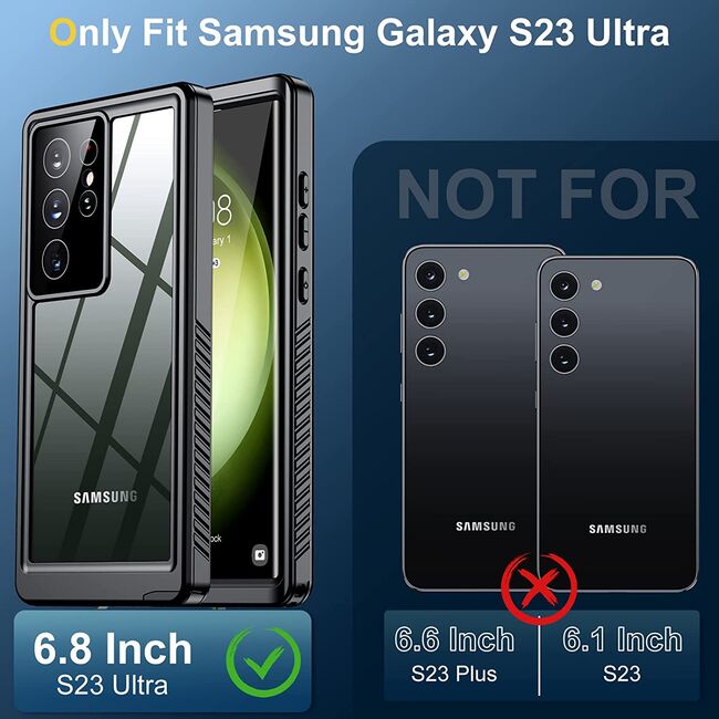 Pachet 360: Husa cu folie integrata Samsung Galaxy S24 Ultra ShockProof  Dust-Water Proof Full Body, negru 