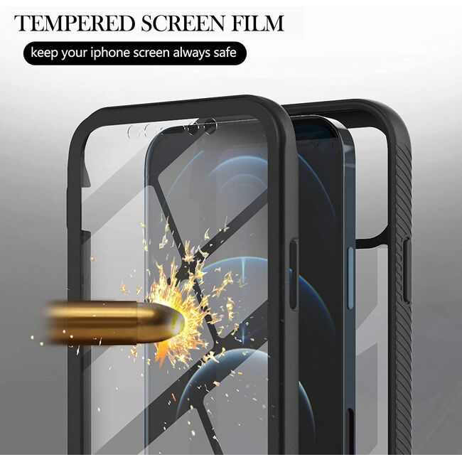 Pachet 360: Husa cu folie integrata pentru iPhone 11 Defense360 - negru