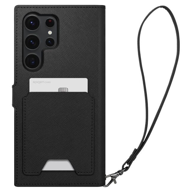 Husa pentru Samsung Galaxy S23 Ultra Spigen - wallet s plus - black