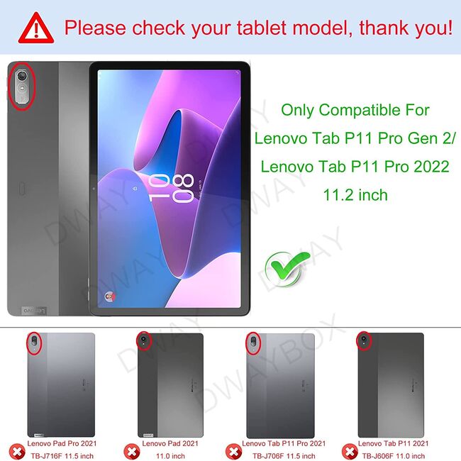 Husa tableta Lenovo Tab P11 Pro Gen 2 11.2 inch ProCase Smart Ultralight de tip stand, negru + stylus