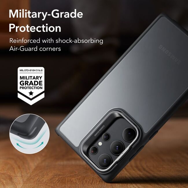 Husa Samsung Galaxy S23 Ultra ESR Classic Kickstand, negru transparent