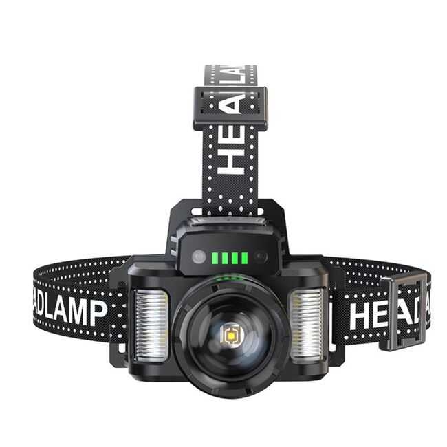 Lanterna frontala pentru cap cu LED 30W, 3 culori Techsuit, negru, HL-A-02