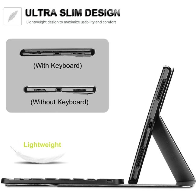 Husa cu tastatura iluminata pentru Xiaomi Redmi Pad 10.61 inch, negru