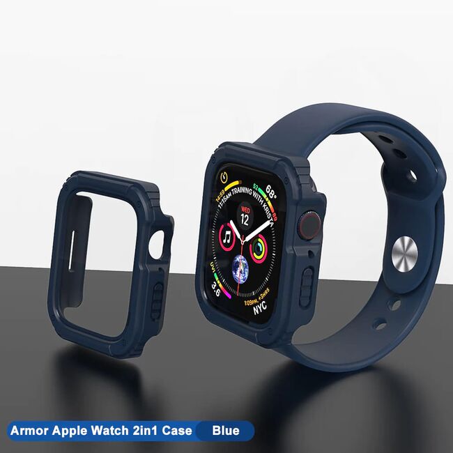 [Pachet 360°] Husa + folie Apple Watch 7 / 8 (41mm) Lito Armor S+, albastru
