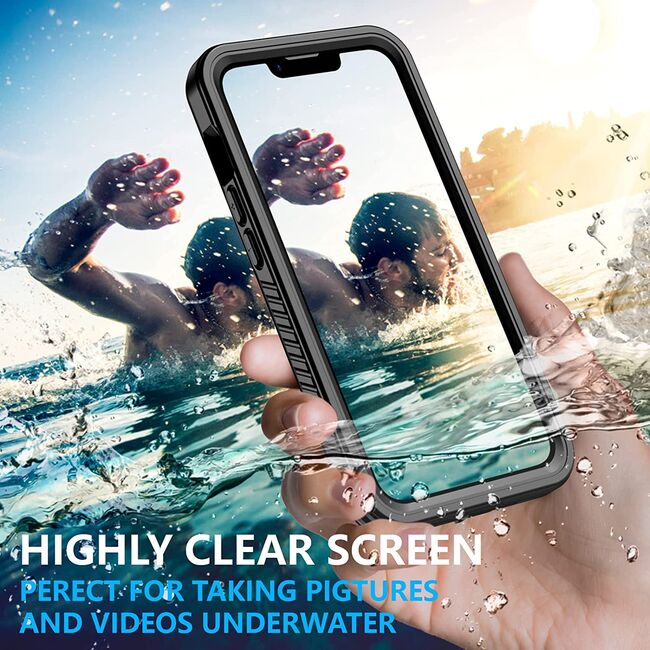 Pachet 360: Husa cu folie integrata iPhone 14 Plus ShockProof Dust-Water Proof Full Body, negru