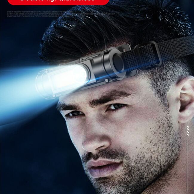 Lanterna frontala pentru cap cu LED profesionala Techsuit, negru