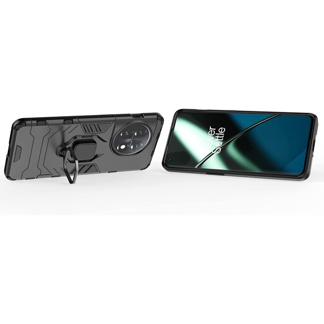 Husa pentru OnePlus 11 5G cu inel Ring Armor Kickstand Tough, (negru)