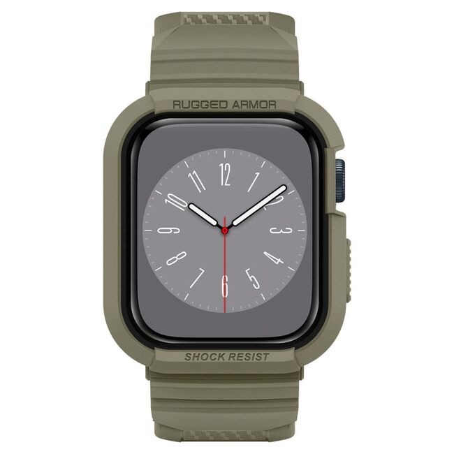 [Pachet husa + curea] Apple Watch 4 / 5 / 6 / 7 / 8 / SE / SE 2 (44mm / 45mm) Spigen Rugged Armor Pro, kaki