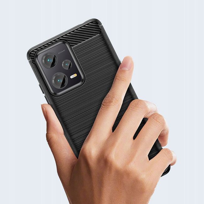 Husa Xiaomi Redmi Note 12 5G Techsuit Carbon Silicone, negru