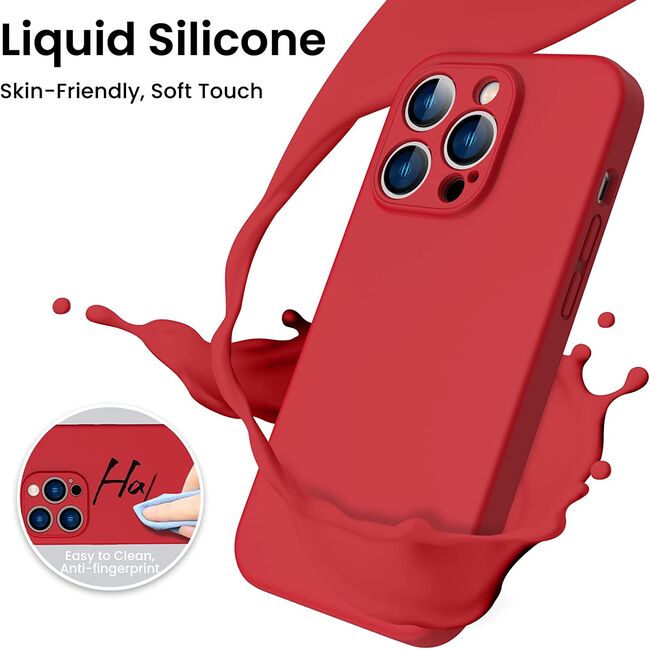 Husa pentru iPhone 14 Pro Max Liquid Silicone, rosu
