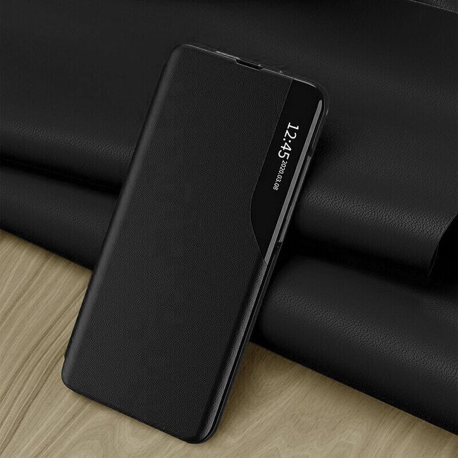 Husa Samsung Galaxy A34 5G Eco Leather View flip tip carte, negru