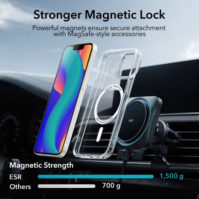 Husa iPhone 13 / 14 cu MagSafe Esr - classic kickstand - clear