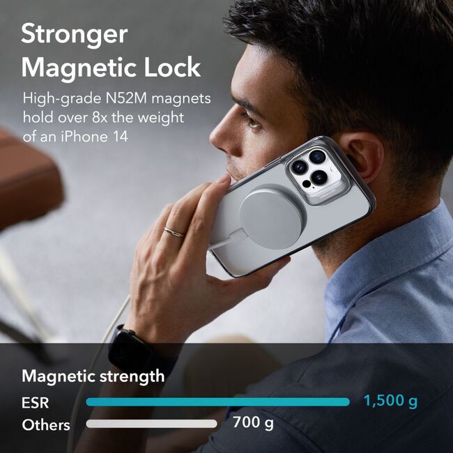 Husa iPhone 14 Pro cu MagSafe Esr - classic kickstand halolock - negru / clear