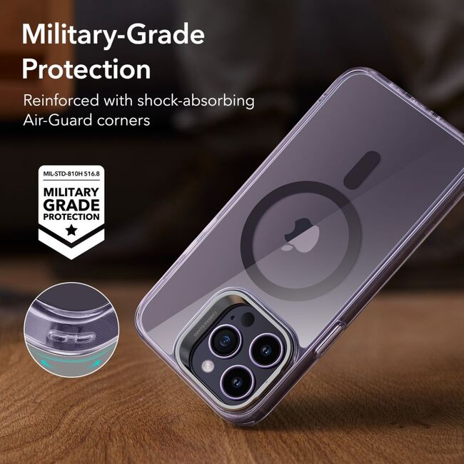 Husa iPhone 14 Pro Max cu MagSafe Esr - classic kickstand halolock - clear purple