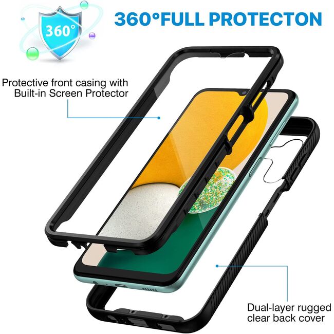 Pachet 360: Husa cu folie integrata Samsung Galaxy A13 5G Defense 360 - negru