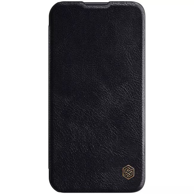 Husa iPhone 14 / 13 Nillkin QIN Leather, tip carte, negru