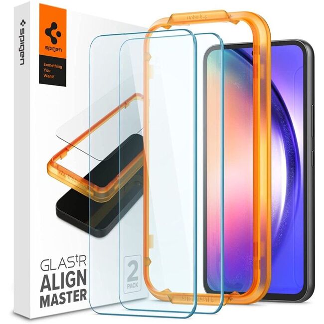 Pachet 2 x Folie sticla pentru Samsung Galaxy A54 Spigen - glass.tr align master (2 pack) - clear