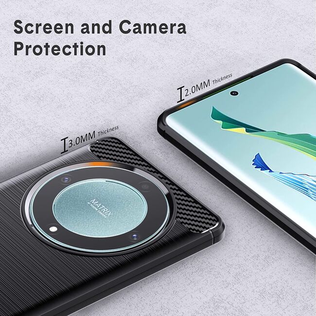 Husa Honor Magic 5 Lite Carbon Silicone, negru