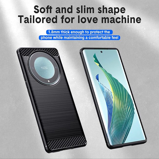 Husa Honor Magic 5 Lite Carbon Silicone, negru