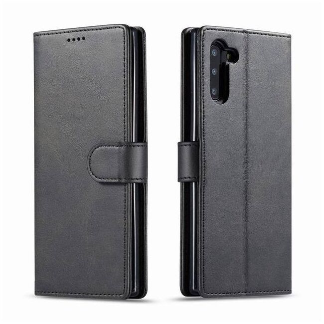 Pachet 360: Folie din sticla + Husa Samsung Galaxy A14 4G, 5G Wallet tip carte, negru