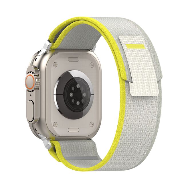 Curea ceas - watchband (w039) - Apple Watch 1 / 2 / 3 / 4 / 5 / 6 / 7 / 8 / SE / SE 2 (38 mm / 40 mm / 41 mm) - galben, gri