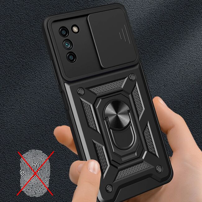 Husa pentru Nokia G11, G21 cu inel Ring Armor Kickstand Tough, protectie camera (negru)